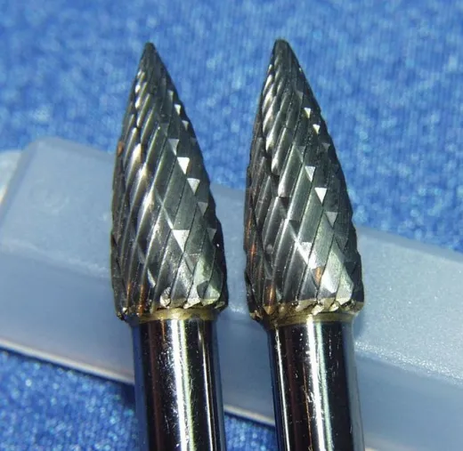 2x HM Fräser Geschoß spitz 6mm kreuzv SG-2M-6-#6