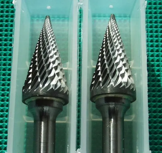 2x HM Fräser Konus 6mm kreuzverzahnt SM-5M-6-#6