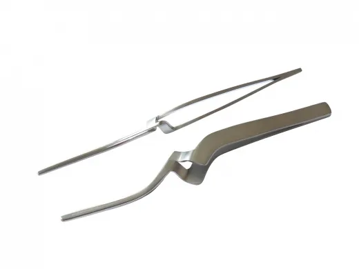 2x Artikulationspinzette Miller, gebogen