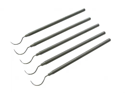5x Zahnsonde Fig. 23, 8-kant Griff, halbrund, einendig