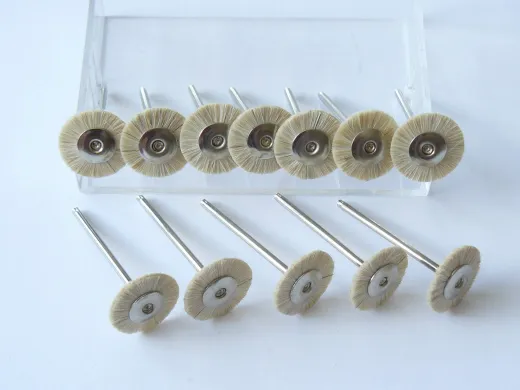 24x Polierbürste 19 mm Ziegenhaar montiert weiss MSHS68W