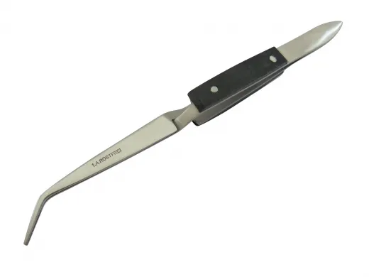 Lötpinzette Klemmpinzette Kreuzpinzette, gebogen, gerieft