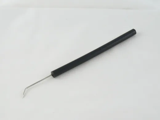 10x Präpariernadel mit Kunststoffgriff, gebogen, spitz