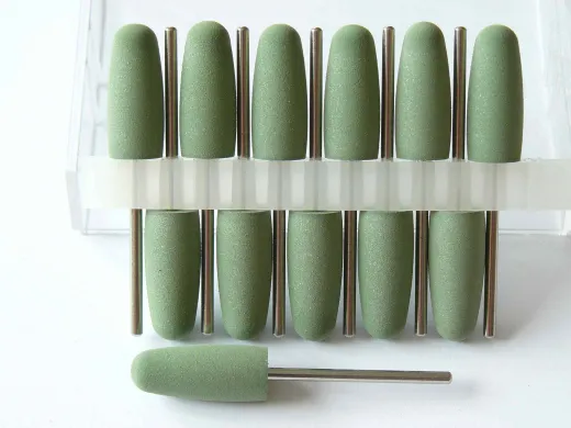 12x Silikonpolierer, 2,35 mm Schaft, mittlere Körnung, grün