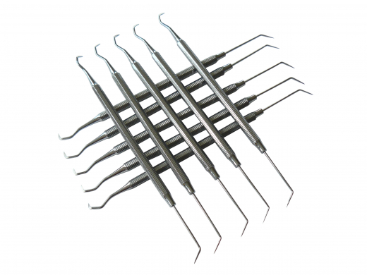 10x Zahnsonde zweiendig Fig. 2, 8-Kant Griff