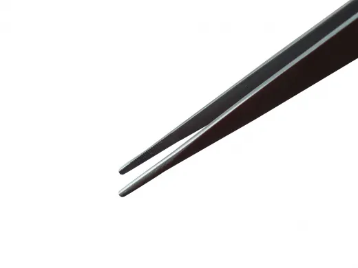 2er Set Lötpinzette, gebogen und gerade, gerieft, Klemmpinzette / Kreuzpinzette