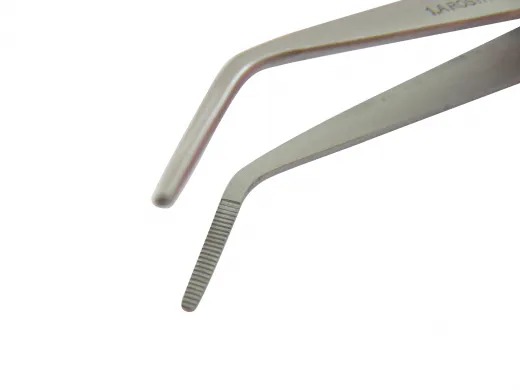 2er Set Lötpinzette, gebogen und gerade, gerieft, Klemmpinzette / Kreuzpinzette