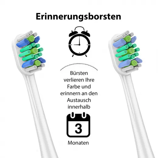 8x Ersatzbürsten kompatibel mit Philips Sonicare Aufsteckbürsten - Bürstenköpfe Medium-Weich, M1