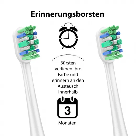 8x Ersatzbürsten kompatibel mit Philips Sonicare Aufsteckbürsten - Bürstenköpfe Medium-Weich, M3