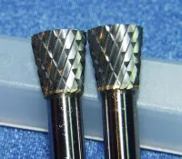 2x HM Fräser umgek. Kegel 6mm kreuzverzahnt SN-2M-6-#6