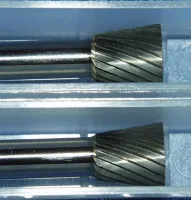 2x HM Fräser umgek. Kegel 6mm Schaft SN-2M-6-#3