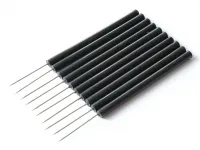 10x Präpariernadel mit Kunststoffgriff, gerade, spitz