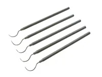 5x Zahnsonde Fig. 23, 8-kant Griff, halbrund, einendig