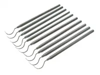 10x Zahnsonde Fig. 23, 8-kant Griff, halbrund, einendig