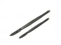 2x Wachsmesser Fahnenstock, 13 cm und 17 cm, Metallgriff
