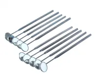 10x Mundspiegel Gr. 4 plan + 10x Mundspiegelgriff 8-Kant