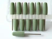 12x Silikonpolierer, 2,35 mm Schaft, mittlere Körnung, grün