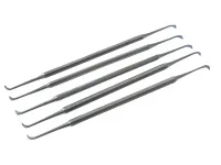 5x Zahnreiniger, Flügelform, schräg, doppelendig, Scaler