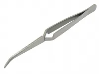 2er Set Lötpinzette Kreuzpinzette, vollmetall, gerade und gebogen, gerieft