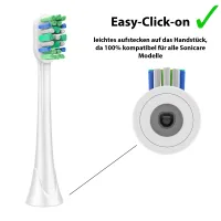 4x Ersatzbürsten kompatibel mit Philips Sonicare Aufsteckbürsten - Bürstenköpfe Medium-Weich, M3