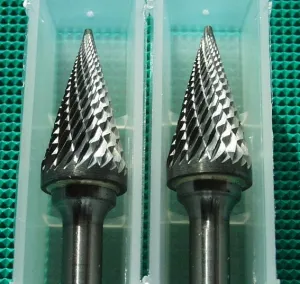 2x HM Fräser Konus 6mm kreuzverzahnt SM-5M-6-#6