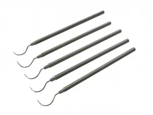 5x Zahnsonde Fig. 23, 8-kant Griff, halbrund, einendig