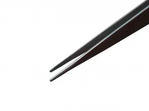 2er Set Lötpinzette, gebogen und gerade, gerieft, Klemmpinzette / Kreuzpinzette