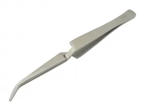 2er Set Lötpinzette Kreuzpinzette, vollmetall, gerade und gebogen, gerieft