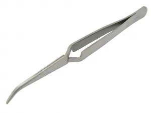 2er Set Lötpinzette Kreuzpinzette, vollmetall, gerade und gebogen, gerieft