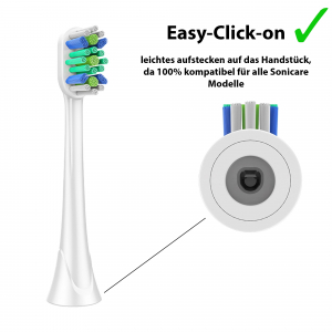 4x Ersatzbürsten kompatibel mit Philips Sonicare Aufsteckbürsten - Bürstenköpfe Medium-Weich, M2